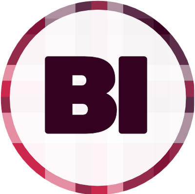 Be Inclusive, the logo is the letters B & I in a circle with a checked pattern border.